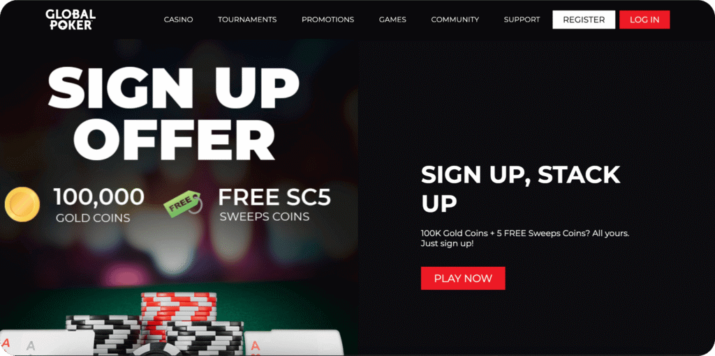 Global Poker Casino Homepage