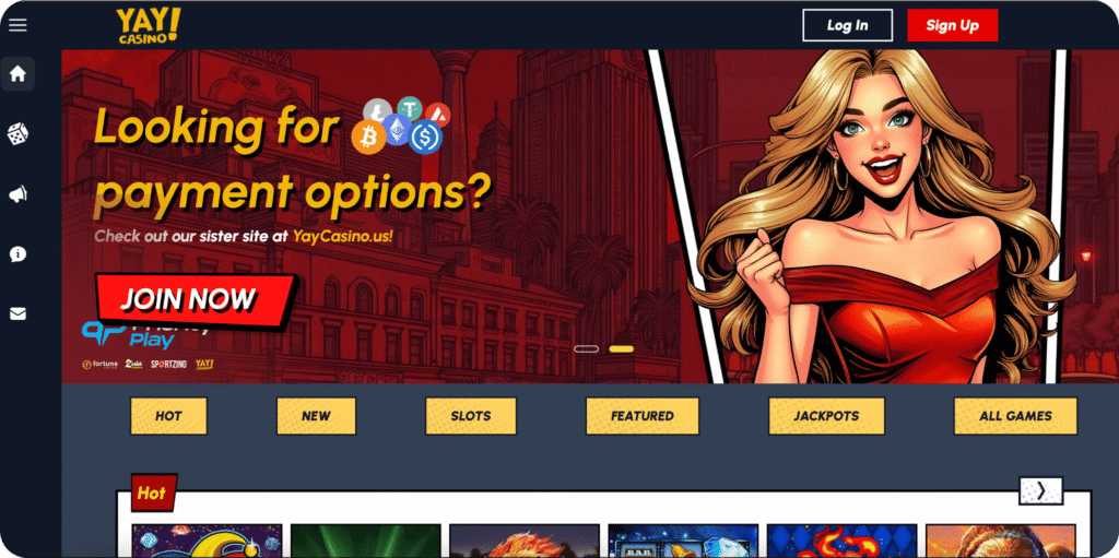 Yay Casino Homepage